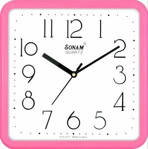 Horloge murale analogique géante 4 plastique carré rouge Cadeau Anniversaire Bureau Maison Hôtel Qualité supérieure Multi-usages Stock Exportations - Product Image 2