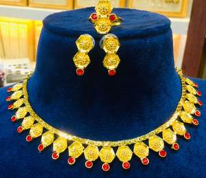 El juego de joyería de moda chapado en oro de 18 quilates vintage incluye pendientes de collar de Peine y accesorios a base de cobre diamantes inspirados-regalo - Product Image 4