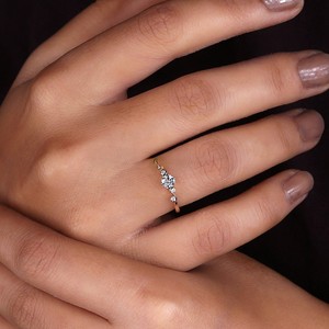 Women's Trendy Style Solitaire Engagement & Wedding Ring 14k/18k Gold 925 <b>Silver</b> Lab Grown Moissanite IGI Certified for Parties - Product Image 5