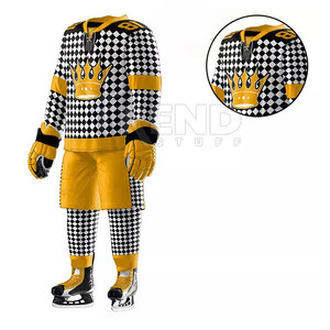 Trajes de hockey sobre hielo unisex de calidad superior del mejor diseño bordado personalizado con estilo de conjunto de impresión de nombre de equipo OEM - Product Image 5
