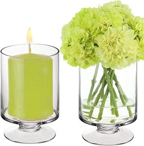 Porte-bougie en verre hurricane à tige courte moderne Décoration de Noël pour la maison Fait à la main Tailles personnalisées - Product Image 4
