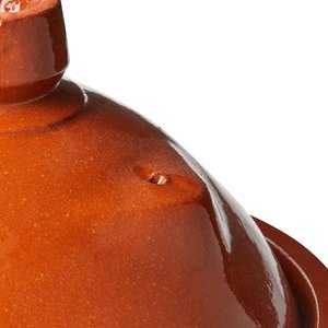 หม้อทากีนโมร็อกโกทำมือ เป็นมิตรกับสิ่งแวดล้อม พร้อมฝาปิดดินเผา ขนาดเส้นผ่านศูนย์กลาง 20 ซม. ดินเผาธรรมชาติ ทรงกลม ใช้กับเตาแก๊ส MA - Product Image 5