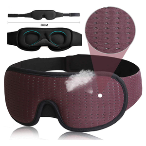 Luxury 3D Contoured Cotton <b>Eyemask</b> with Velcro Adjustable Strap Breathable Light Blockout for Travel Nap & Night Use - Product Image 2