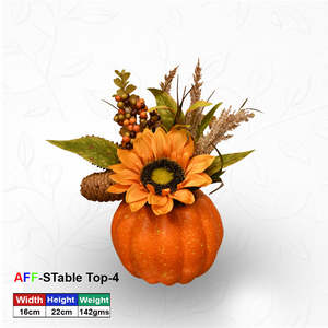 Succulenta Artificial de Calabaza y Girasol Dorado para Mesa - Product Image 1