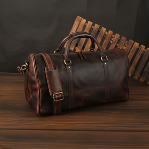 Sac polochon artisanal vintage en cuir véritable de luxe tendance fermeture à glissière qualité supérieure hommes femmes voyage gymnastique sport - Product Image 5