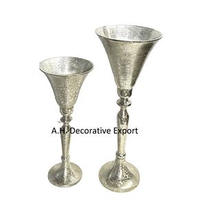 Arrangement floral moderne, vase standard, trompette dorée, vase sur pied, nouvelle texture, design classique, centre de table de mariage, vases à fleurs - Product Image 4