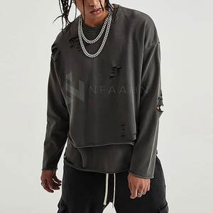 Sweat-shirt grande taille en coton mélangé fabriqué en usine pour hommes en stock Sweat-shirt confortable au design unique pour hommes - Product Image 3