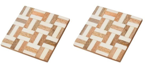 Posavasos Cuadrados de Nogal con Incrustaciones de Hueso, Hechos a Mano, Ecológicos, para Espacios de Estilo - Product Image 4