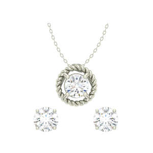 Compre en Línea Conjuntos de Pendientes y Colgantes de Plata de Ley 925 de Primera Calidad para Compromiso - Product Image 1