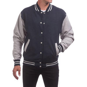 Vestes d'université de baseball personnalisées pour hommes Manches en cuir véritable Écusson à broderie multiple Veste d'université Letterman - Product Image 1