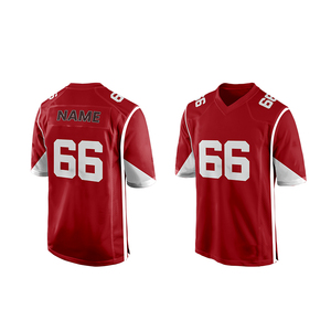 Maillot de football américain personnalisé en gros pour adulte, vierge, en maille 100 % polyester, manches courtes, respirant, séchage rapide, antibactérien - Product Image 4