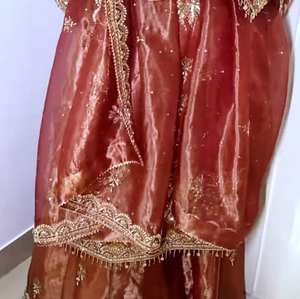 Designer moderne non cousu fantaisie brodé à la main de haute qualité Protection solaire Party Wear femmes indien traditionnel - Product Image 3