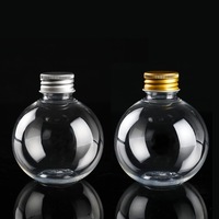 Boule ronde vide en plastique ampoule boissons tasse 50ml 100ml 150ml 250ml bouteilles transparentes pour animaux de compagnie étanche ampoule forme lait jus bouteille d'eau