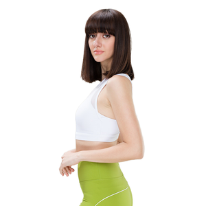 Sujetador de Yoga de malla transpirable sólido Simple de talla grande para mujer, Tops cortos, secado rápido, entrenamiento deportivo, logotipo frontal hueco - Product Image 2