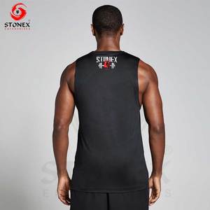 Nouveautés : Débardeurs de sport décontractés respirants à séchage rapide, grandes tailles, couleur personnalisée pour hommes, polyester/coton - Product Image 2