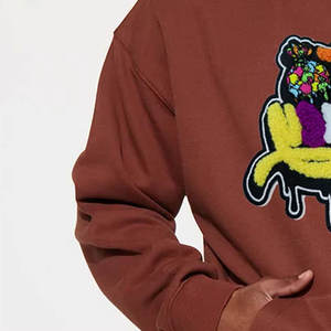 Personalice su propio logotipo en Chenille Bordado Sudadera con capucha Precio barato Alta calidad Chenille Bordado Sudadera con capucha - Product Image 6