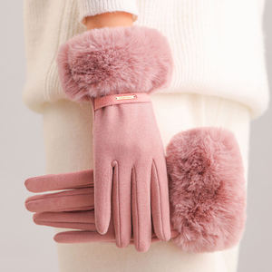 Guantes de invierno personalizados para niñas y mujeres, guantes cálidos de terciopelo más engrosamiento, guantes de invierno para montar en pantalla táctil para mujeres - Product Image 5