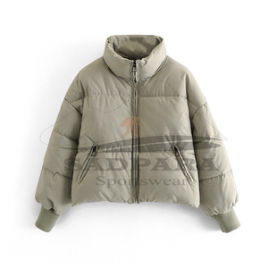 Chaquetas ligeras para mujer para viajes, empacable Abrigo acolchado, cuello levantado, manga larga, ropa de abrigo informal cálida - Product Image 3