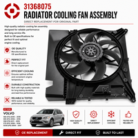 Ventilateur de refroidissement moteur de haute qualité, ensemble de ventilateur de radiateur 31368075 pour Volvo XC90, ventilateur de refroidissement électrique, pièces automobiles