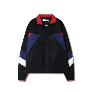 Vêtement de sport d'extérieur personnalisé professionnel, veste coupe-vent pour homme, doublure en maille de haute qualité, blocs de couleur, vestes coupe-vent - Product Image 1