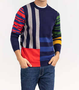 Pull de printemps et d'automne Pulls à manches longues de couleur unie pour hommes Pull à la mode à col rond - Product Image 5