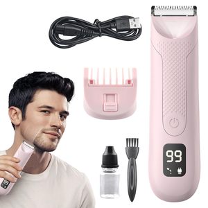 Afeitadora Eléctrica Recargable Impermeable, Recortadora de Barba de Acero Inoxidable Duradera, Pantalla LCD, Fuente de Alimentación USB, Cortadora de Pelo - Product Image 3