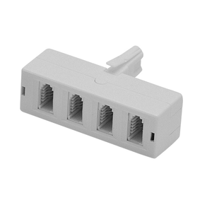 Adaptateur UK BT 3 voies avec une prise RJ11, plastique ABS blanc, modèle UK04A, accessoire électronique - Product Image 2