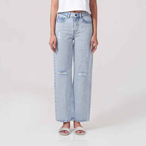 Vaqueros desgastados ajustados para mujer, ropa exterior para todas las estaciones con estilo frontal plano, combinación perfecta para la primavera Otoño Invierno - Product Image 5