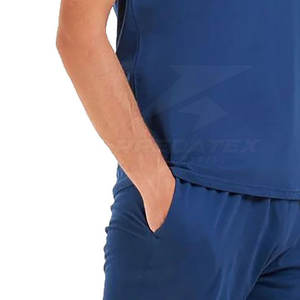 Meilleures ventes Ensemble t-shirt et short deux pièces décontracté pour hommes Logo personnalisé respirant pour l'été - Product Image 5