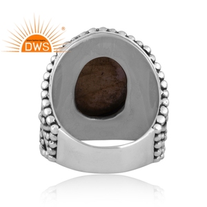 Latest Design Oxidized Sterling Silver Natural <b>Labradorite</b> Gemstone Statement <b>Ring</b> Custom Jewelry Manufacturer - Product Image 4