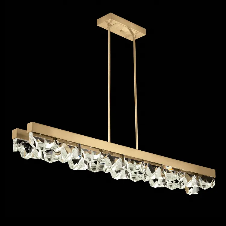 Luxury Gold Brushed Brass Hotel Chandeliers Pendant Lights Crystal Ceiling Lights Modern Chandelier For Living Room Bedroom