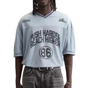 Vendeur chaud surdimensionné tricoté maille col en v maillot Vintage Football Style Boxy fit personnalisable anti-rétrécissement maillot de football pour hommes - Product Image 1