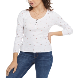 Magliette Henley Bianche Ultra Flirt Junior Taglia X-Large in Tessuto Lavorato a Maglia con Bordo Smerlato - Product Image 4