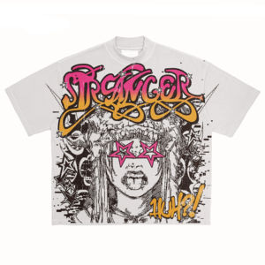 Camiseta de gran tamaño con lavado ácido y estampado de pantalla completa Vintage de alta calidad, Camiseta lisa de algodón 100% para hombres - Product Image 6