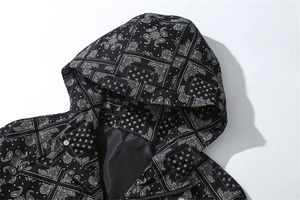 เสื้อแจ็คเก็ตมีฮู้ดสไตล์วินเทจมีฮู้ดสำหรับผู้ชายเสื้อโค้ทพิมพ์ลาย Paisley สำหรับฤดูใบไม้ผลิ2025 - Product Image 3