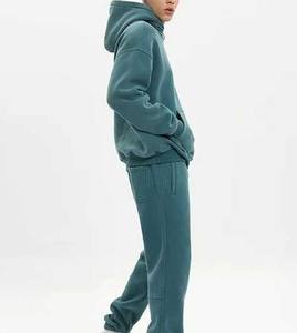 กางเกงวิ่งและชุดเสื้อมีฮู้ดของผู้ชายผ้าคอตตอนชุดออกกำลังกายโลโก้แบบกำหนดเองชุดวอร์มระบายอากาศได้ดีสำหรับฤดูหนาว100% - Product Image 2