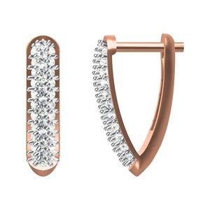 Ethnic Lab Diamond Studs <b>Hoop</b> Earrings in 10K/14K/18K <b>Gold</b> Rhodium Plated IGI Certified Women's Jewelry - Product Image 1