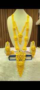 Conjunto de collar de joyería de moda de Dubái chapado en oro de 24K, pendientes, brazaletes, peines, broches, Material de cobre para Bulgaria - Product Image 4