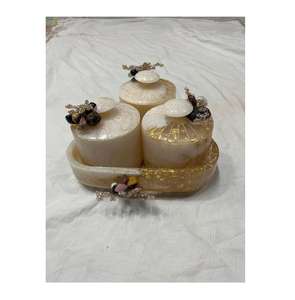 Ensemble de pots à fruits secs en résine écologique TIMELESS CRAFT de qualité supérieure, design peint à la main, couleur personnalisée pour cadeau, fabriqué en Inde - Product Image 3