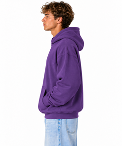 Sudadera con Capucha Oversize para Hombre, Color Sólido, Forro Polar, Estilo Casual, Diseño con Bolsillo, Manga Regular, Corte Holgado, Estilo Invernal - Product Image 3
