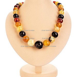 Cuentas de resina de Color Étnico promocional forma natural joyería Bohemia gargantilla collar de cuentas joyería hecha a mano - Product Image 4