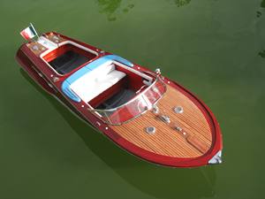 RIVA AQUARAMA-MODÈLES DE BATEAUX EN BOIS PEINTS/BATEAU DE VITESSE PRÊT POUR MEUBLES DE MAISON RC/DE HAUTE QUALITÉ - Product Image 4