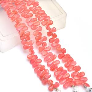 ลูกปัดโรโดโครไซต์ AAA+ ขนาด 6x8 มม.-6x9 มม. รูปทรงหยดน้ำเรียบ ลูกปัดโรโดโครไซต์ธรรมชาติ หินกึ่งมีค่า สำหรับทำเครื่องประดับ - Product Image 2