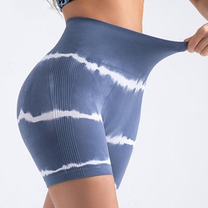 Venta al por mayor de nuevas características Tie-dye Pantalones cortos de cintura alta Mujeres Ropa deportiva Pantalones cortos de yoga con alta popularidad - Product Image 6