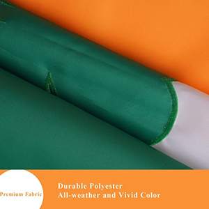 Drapeau indien brodé de qualité supérieure USA TOP FLAGSINC, tricolore national indien, 3x5 pieds, rayures cousues, robuste pour l'extérieur avec œillets en laiton - Product Image 2