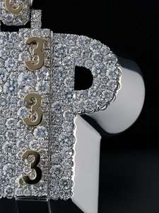 Colgante con Nombre Personalizado, Chapado en Rodio, Moissanita, Plata de Ley 925, Estilo Hip Hop, Cadena con Incrustaciones de Piedras, para Regalo - Product Image 4