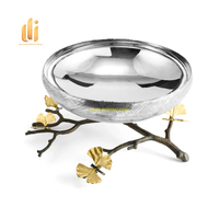 Bol à salade en acier inoxydable poli fait main, motif papillon doré, bol décoratif moderne pour fruits, collations et noix