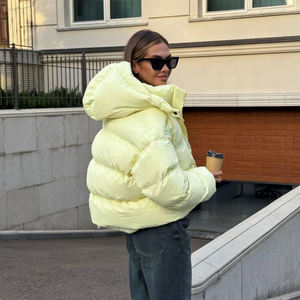 Veste matelassée pour femme, automne/hiver, tissu tissé respirant, doublure en laine légère, style bulle, imperméable, réversible - Product Image 4