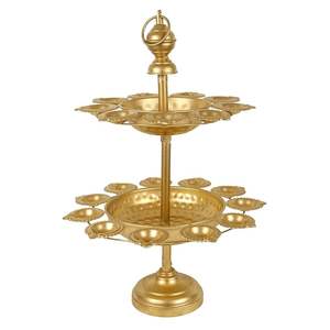 ขาตั้งโลหะ2ชั้นสำหรับงานเทศกาลดิยาอูร์ลีของตกแต่งบ้านสำนักงาน - Product Image 3