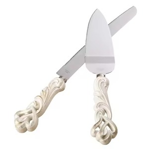 Ensemble serveur de gâteau et couteau à tarte en acier inoxydable avec manche en acrylique Ensemble de serveur de couteau à gâteau de mariage - Product Image 6